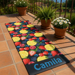 Personalisiertes Beeren- und Zitrusmuster Yogamatte