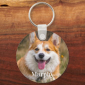 Personalisiertes Begleiter Foto Einfaches Hund Lov Schlüsselanhänger (Vorderseite)