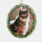 Personalisiertes Begleiter Foto Weihnachtsmuster Keramik Ornament (Links)