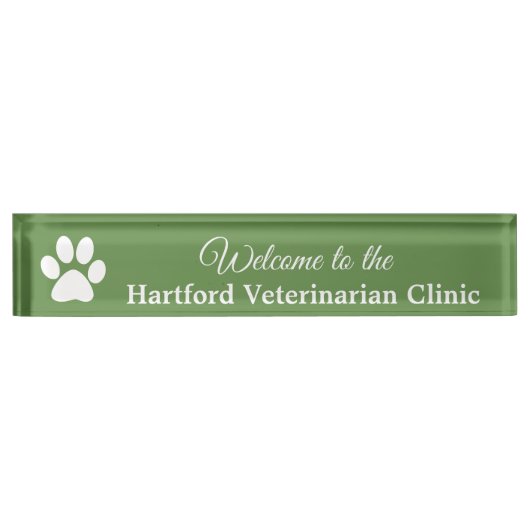 Personalisiertes Begrüßungszeichen des Tierarztes Namensplakette (Vorderseite)