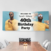 Personalisiertes Begrüßungszeichen Foto Männer 40. Banner