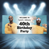 Personalisiertes Begrüßungszeichen Foto Männer 40. Banner