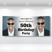 Personalisiertes Begrüßungszeichen Foto Männer 50. Banner