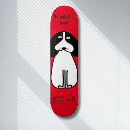 Personalisiertes "Behalt Out"-Hundezimmerzeichen Skateboard