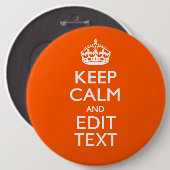Personalisiertes BEHALTEN CALM UND Bearbeiten von  Button (Vorne & Hinten)