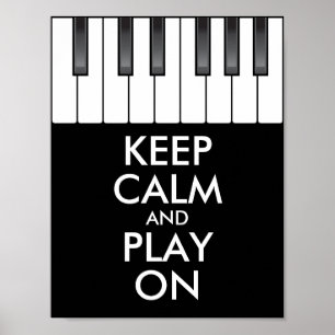 Personalisiertes BEHALTEN CALM und PLAY On-Keyboar Poster