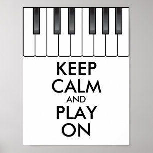 Personalisiertes BEHALTEN CALM und PLAY On-Keyboar Poster