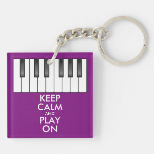 Personalisiertes BEHALTEN CALM und PLAY On-Keyboar Schlüsselanhänger
