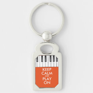 Personalisiertes BEHALTEN CALM und PLAY On-Keyboar Schlüsselanhänger