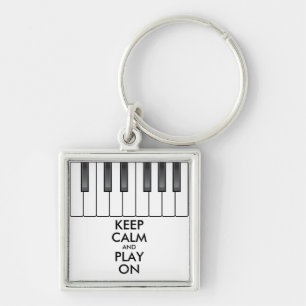 Personalisiertes BEHALTEN CALM und PLAY On-Keyboar Schlüsselanhänger