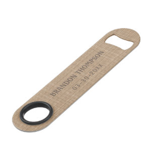 Personalisiertes Beige Braun Texturmuster Speed Flaschenöffner