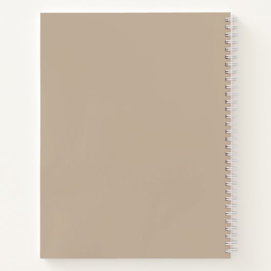 Personalisiertes Beige-Notebook mit modernem Monog Notizblock (Rückseite)