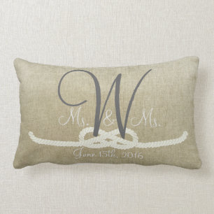 Personalisiertes beige Vintages Lendenkissen