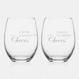 Personalisiertes Beileid! Beruflich Grau der Rente Weinglas Ohne Stiel