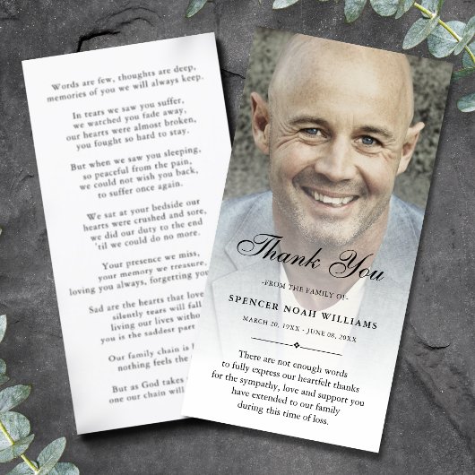 Personalisiertes Beileid für benutzerdefinierte Fo Dankeskarte