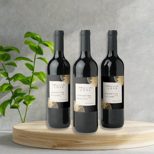 Personalisiertes Beileid für die Liebe Black Gold- Weinetikett