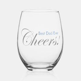 Personalisiertes Beileid! Silberner Tag des Vaters Weinglas Ohne Stiel