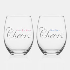 Personalisiertes Beileid! Trauzeuge und Trauzeugin Weinglas Ohne Stiel