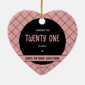 Personalisiertes Beileid zu 21 Jahren Modernität u Keramik Ornament (Hinten)