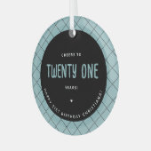 Personalisiertes Beileid zu 21 Jahren Modernität u Ornament Aus Glas (Vorderseite links)