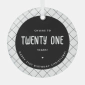 Personalisiertes Beileid zu 21 Jahren Modernität u Ornament Aus Glas (Vorderseite)