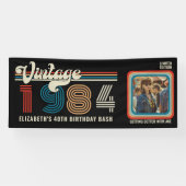 Personalisiertes beliebiges Vintages Foto Geburtst Banner (Horizontal)
