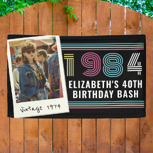 Personalisiertes beliebiges Vintages Foto Geburtst Banner