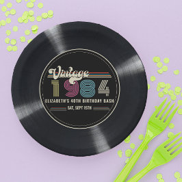 Personalisiertes beliebiges Vintages Foto Geburtst Pappteller