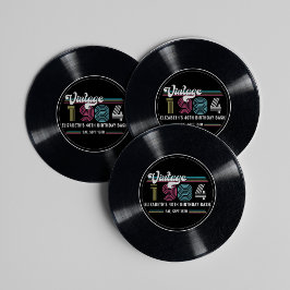 Personalisiertes beliebiges Vintages Foto Geburtst Runder Pappuntersetzer