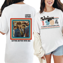 Personalisiertes beliebiges Vintages Foto Geburtst T-Shirt