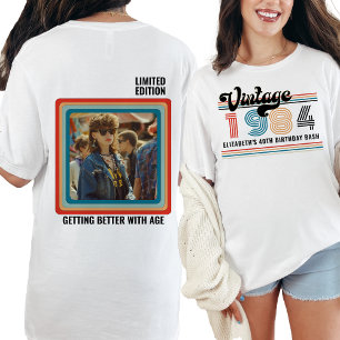 Personalisiertes beliebiges Vintages Foto Geburtst T-Shirt