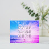 Personalisiertes Benutzerdefiniertes 2 Foto Lila R Postkarte (Stehend Vorderseite)