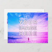 Personalisiertes Benutzerdefiniertes 2 Foto Lila R Postkarte (Vorne/Hinten)