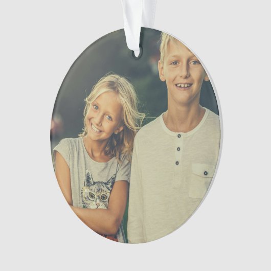 Personalisiertes benutzerdefiniertes 2-Foto zweise Ornament (Vorderseite)