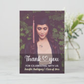 Personalisiertes benutzerdefiniertes Foto Abschlus Dankeskarte (Stehend Vorderseite)