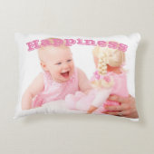 Personalisiertes benutzerdefiniertes Foto Akzent P Dekokissen (Rückseite)