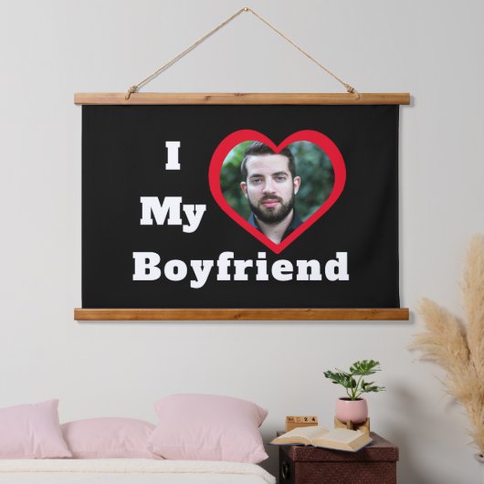 Personalisiertes benutzerdefiniertes Foto Bae I Li Wandteppich Mit Holzrahmen (Schlafzimmer)