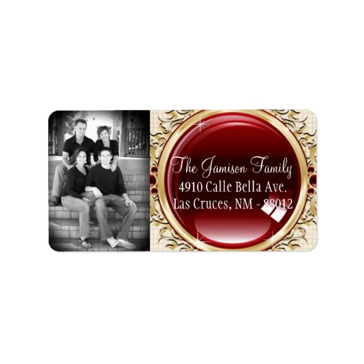 Personalisiertes, benutzerdefiniertes Foto, braune Adressaufkleber (Vorne)