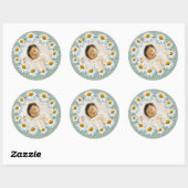 Personalisiertes benutzerdefiniertes Foto, Daisy-R Runder Aufkleber (Blatt)