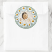 Personalisiertes benutzerdefiniertes Foto, Daisy-R Runder Aufkleber (Tasche)