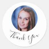 Personalisiertes benutzerdefiniertes Foto Danke Runder Aufkleber (Vorderseite)