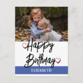 Personalisiertes benutzerdefiniertes Foto Geburtst Postkarte (Vorderseite)