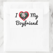 Personalisiertes benutzerdefiniertes Foto I Liebe  Rechteckiger Aufkleber (Tasche)