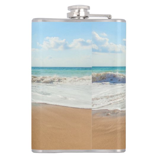 Personalisiertes benutzerdefiniertes Foto mit Text Flachmann (Rückseite)