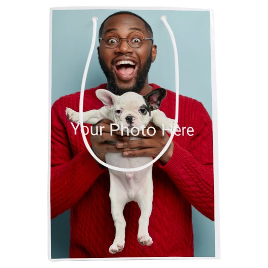 Personalisiertes benutzerdefiniertes Foto Mittlere Geschenktüte (Vorderseite)