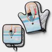 Personalisiertes, benutzerdefiniertes Foto Ofenhandschuh & Topflappen-Set (Vorderseite/Rückseite)