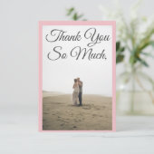 Personalisiertes benutzerdefiniertes Foto rot als Dankeskarte (Stehend Vorderseite)