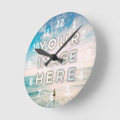 Personalisiertes benutzerdefiniertes Foto Runde Wanduhr (Winkel)