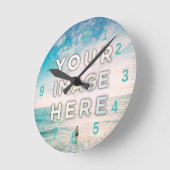 Personalisiertes benutzerdefiniertes Foto Runde Wanduhr (Winkel)