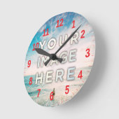 Personalisiertes benutzerdefiniertes Foto Runde Wanduhr (Winkel)